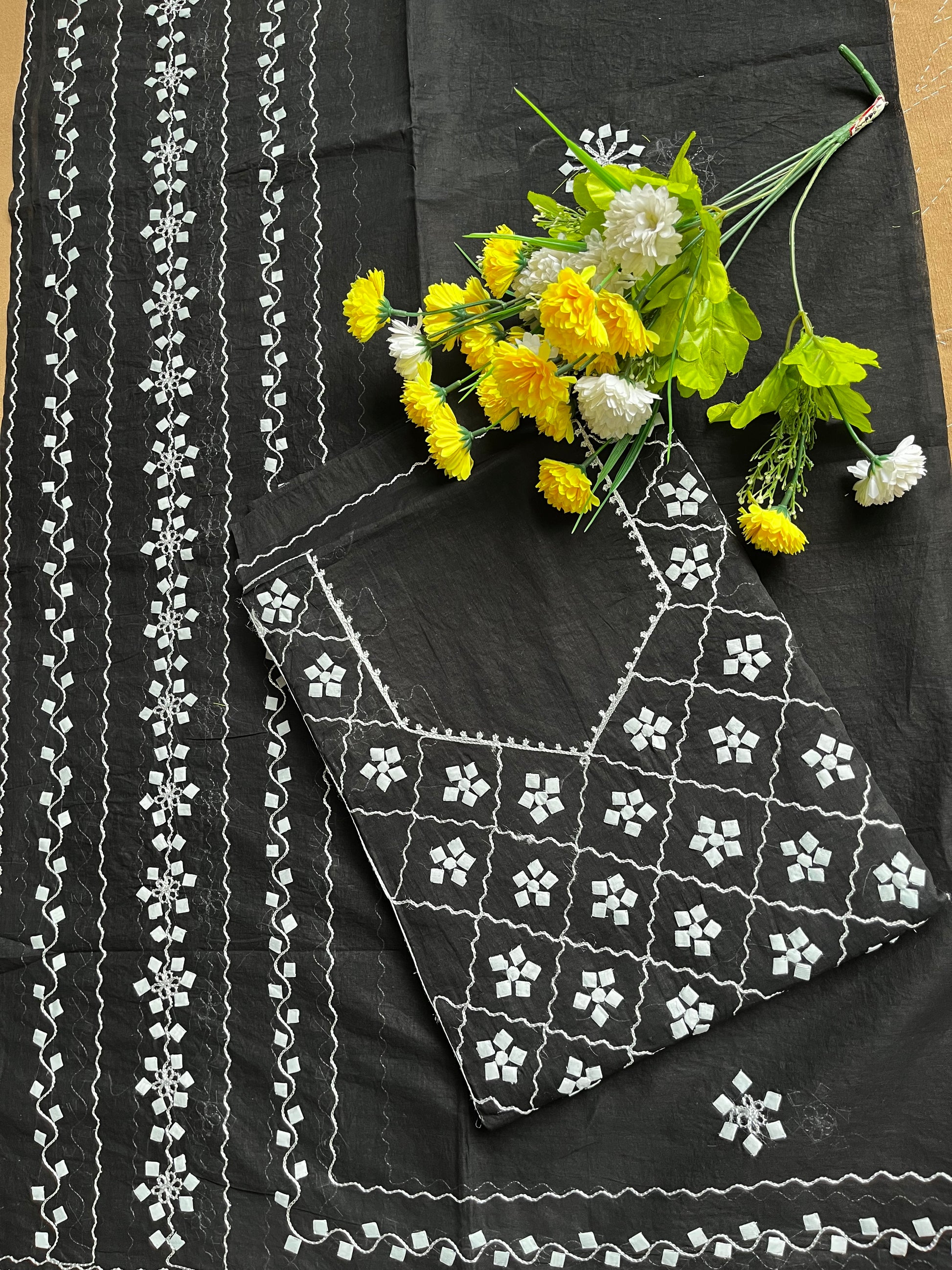 Black & White Check Design Suit (Patchkari Edition)