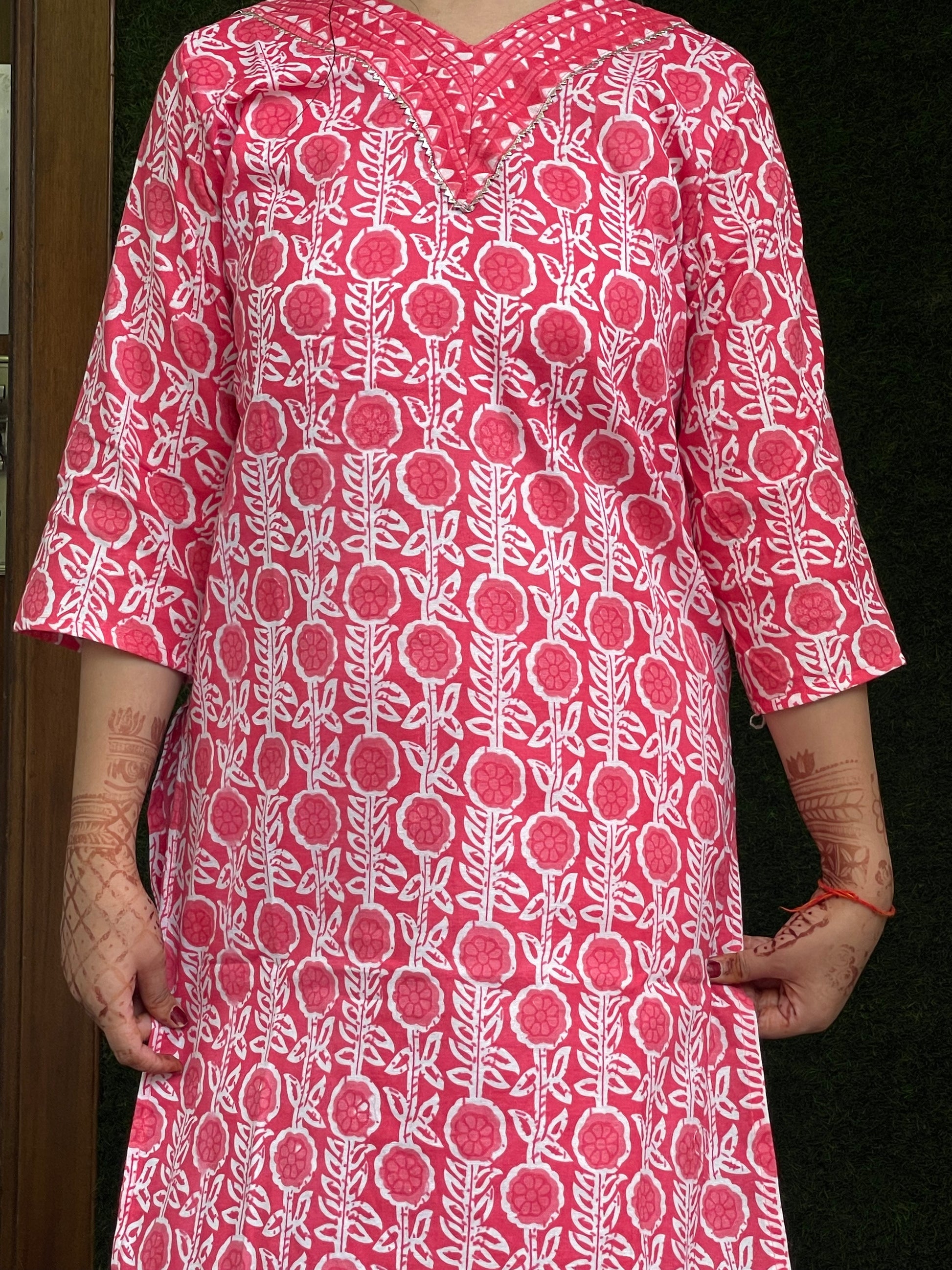 Casual wear Cotton Kurti With Straight Pant