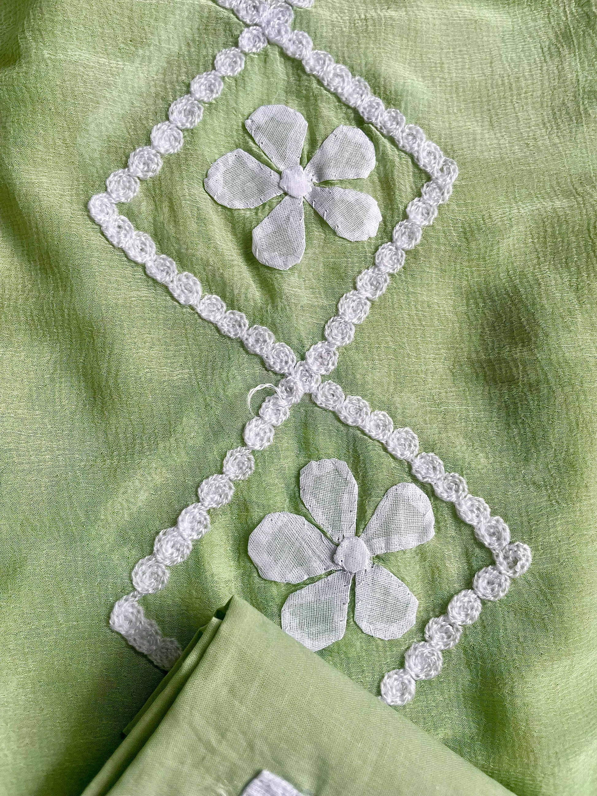 Green Suit with white flowers (Patchkari Edition)