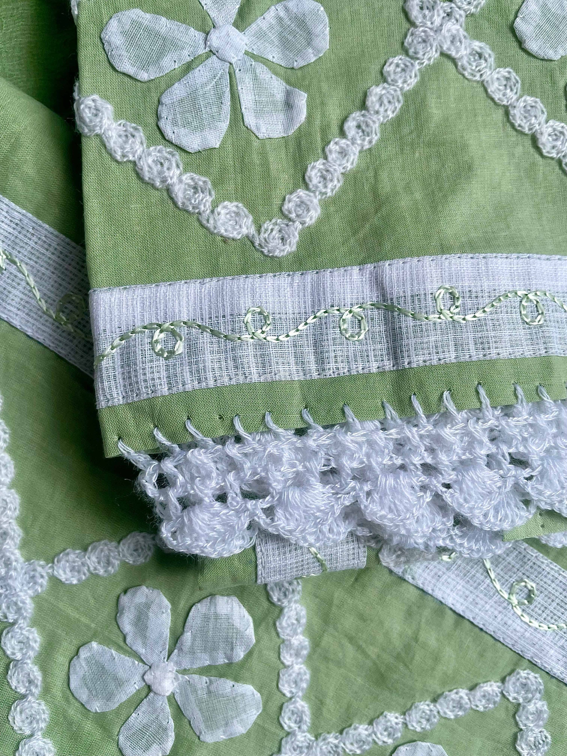 Green Suit with white flowers (Patchkari Edition)