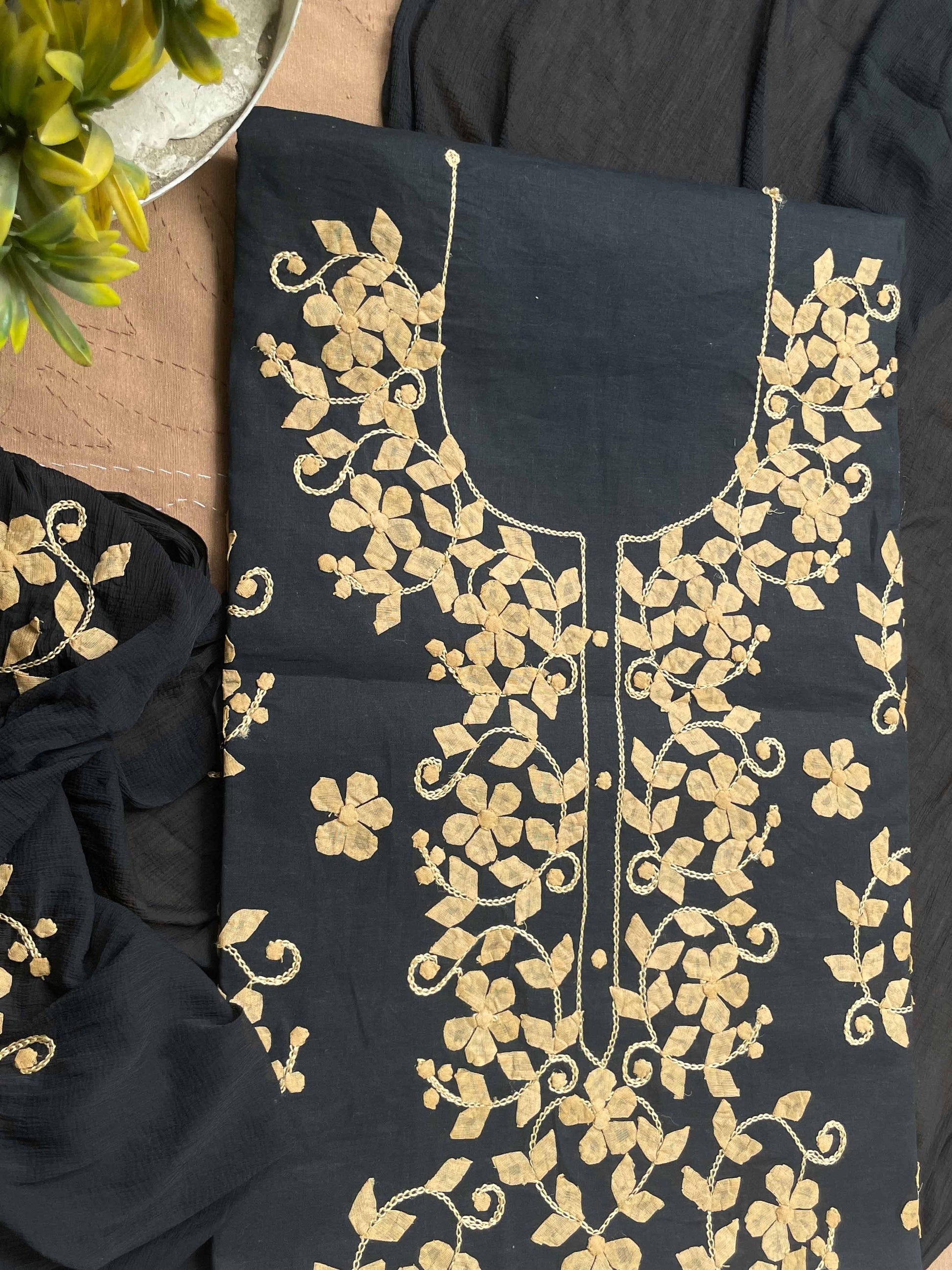 Black Suit with golden leafs (Patchkari Edition)