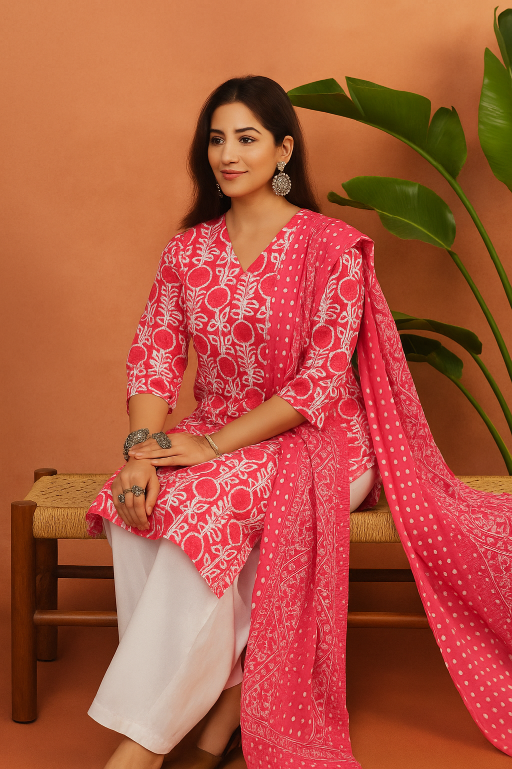 Casual wear Cotton Kurti With Straight Pant