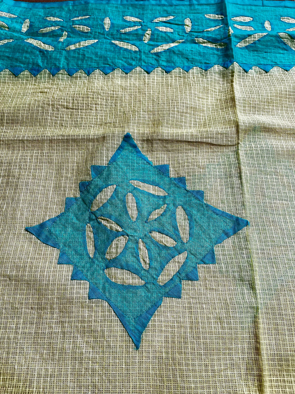 Lemon Yellow & Sea Green Color Cutwork Suit (Patchkari Edition)