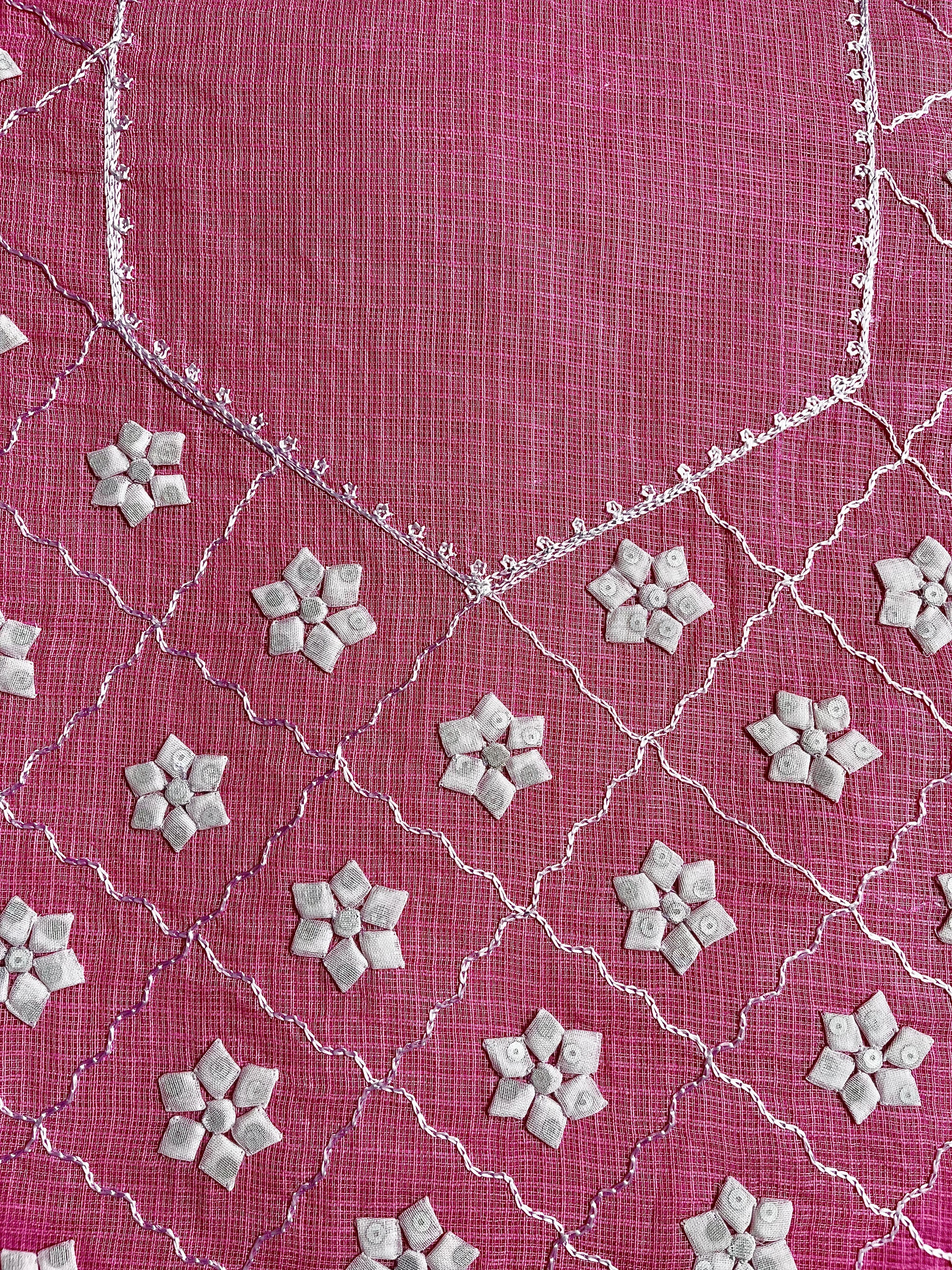 Pink & White Check Design Suit (Patchkari Edition)
