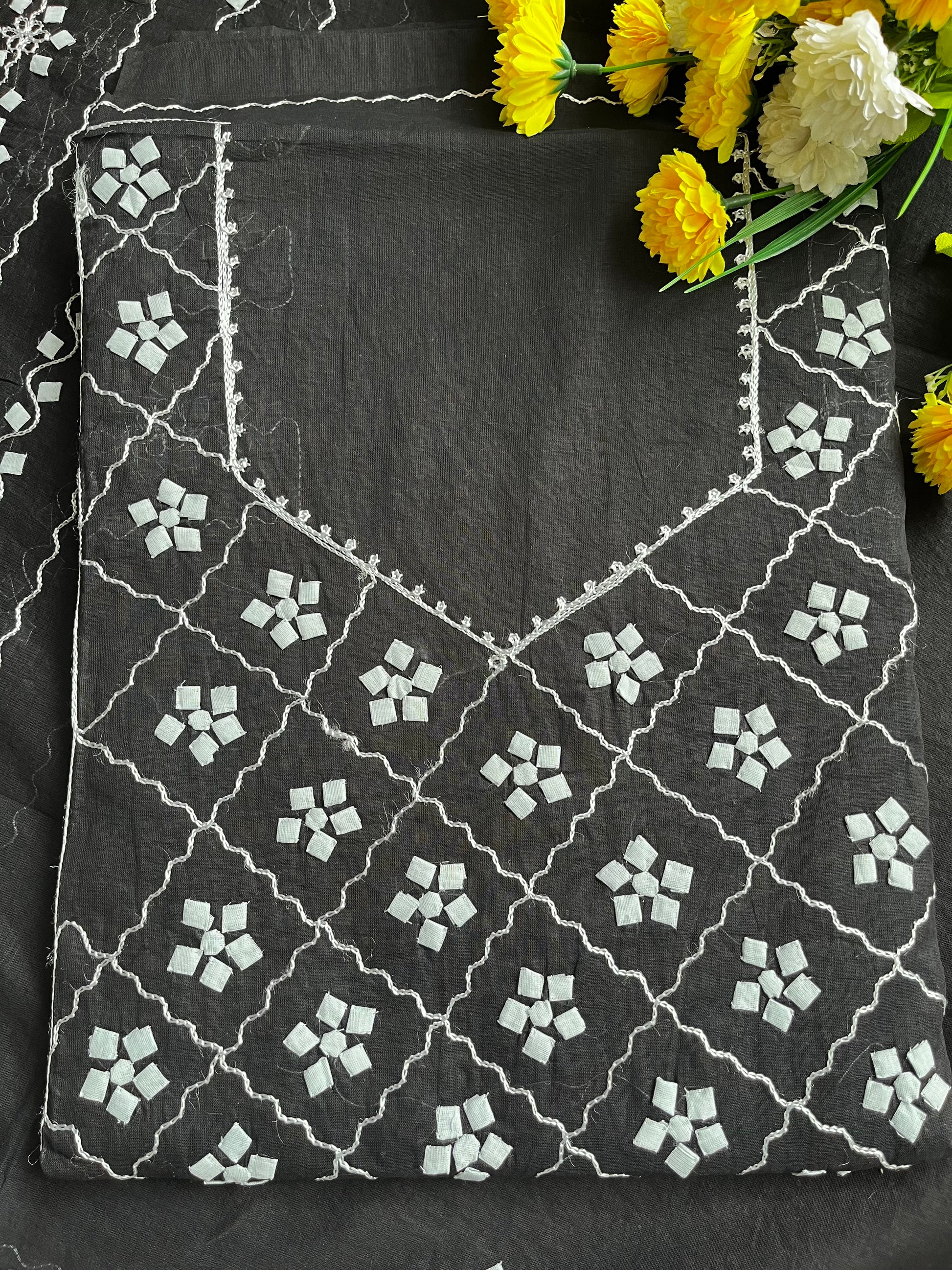 Black & White Check Design Suit (Patchkari Edition)