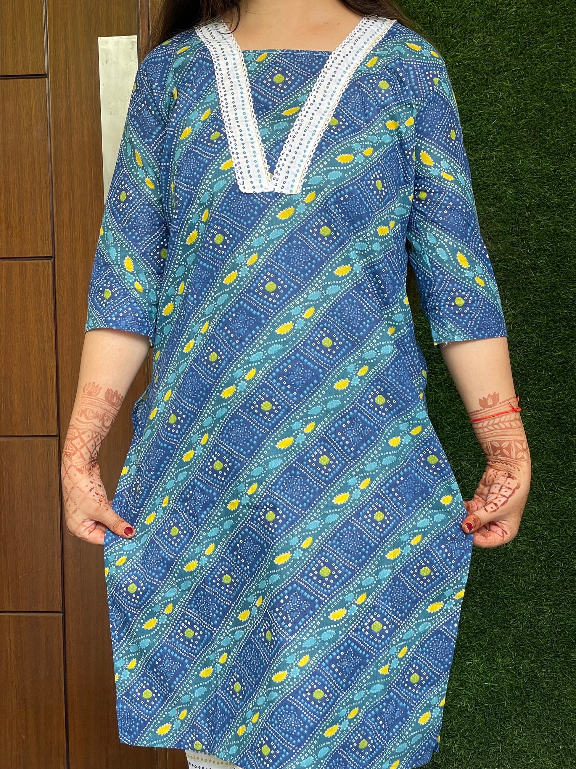 Casual wear Cotton Kurti With Straight Pant