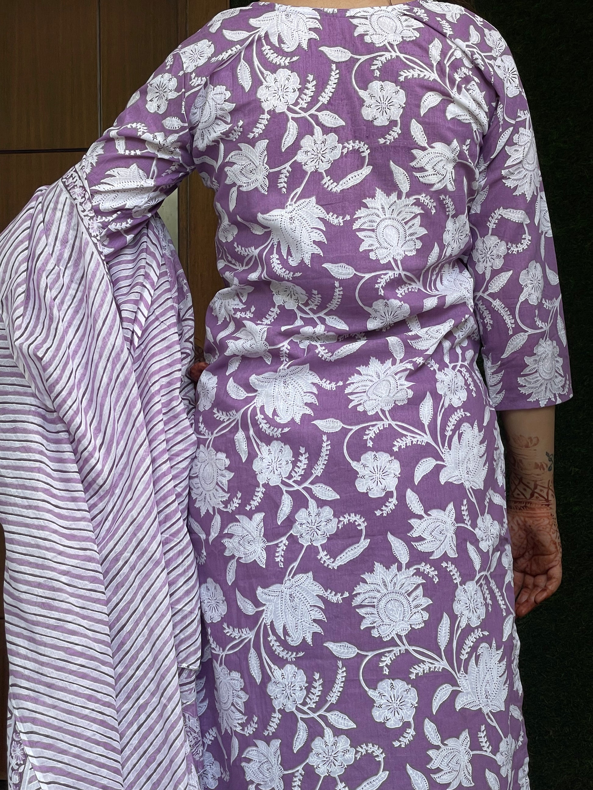 Casual wear Cotton Suit With Straight Pant And Dupatta