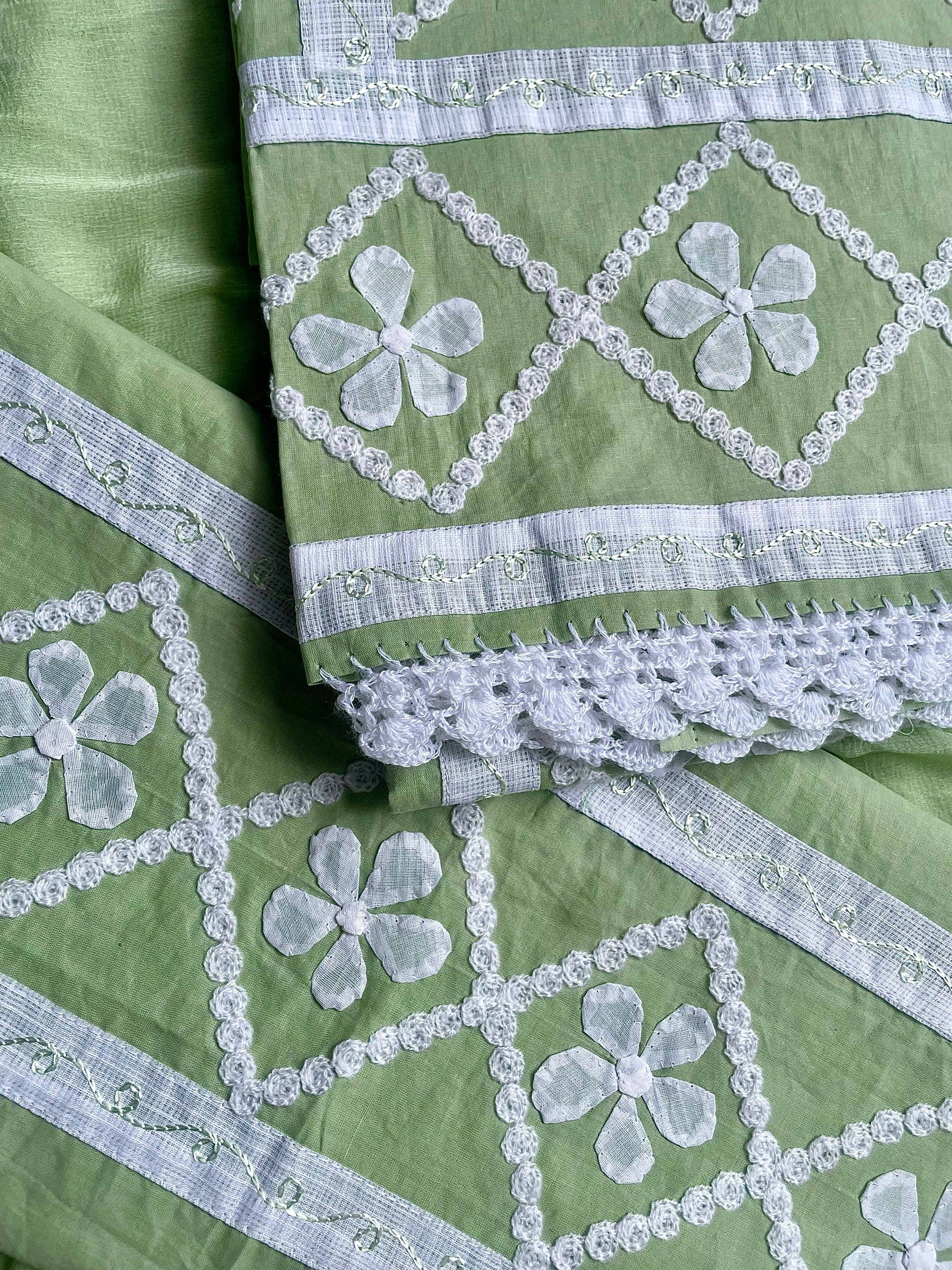 Green Suit with white flowers (Patchkari Edition)