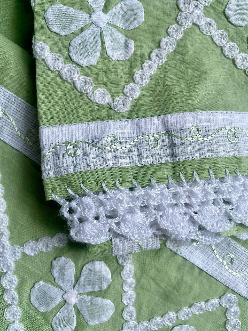 Green Suit with white flowers (Patchkari Edition)