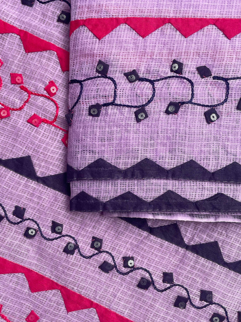 Purple Suit with black and red khikari work (Patchkari Edition)