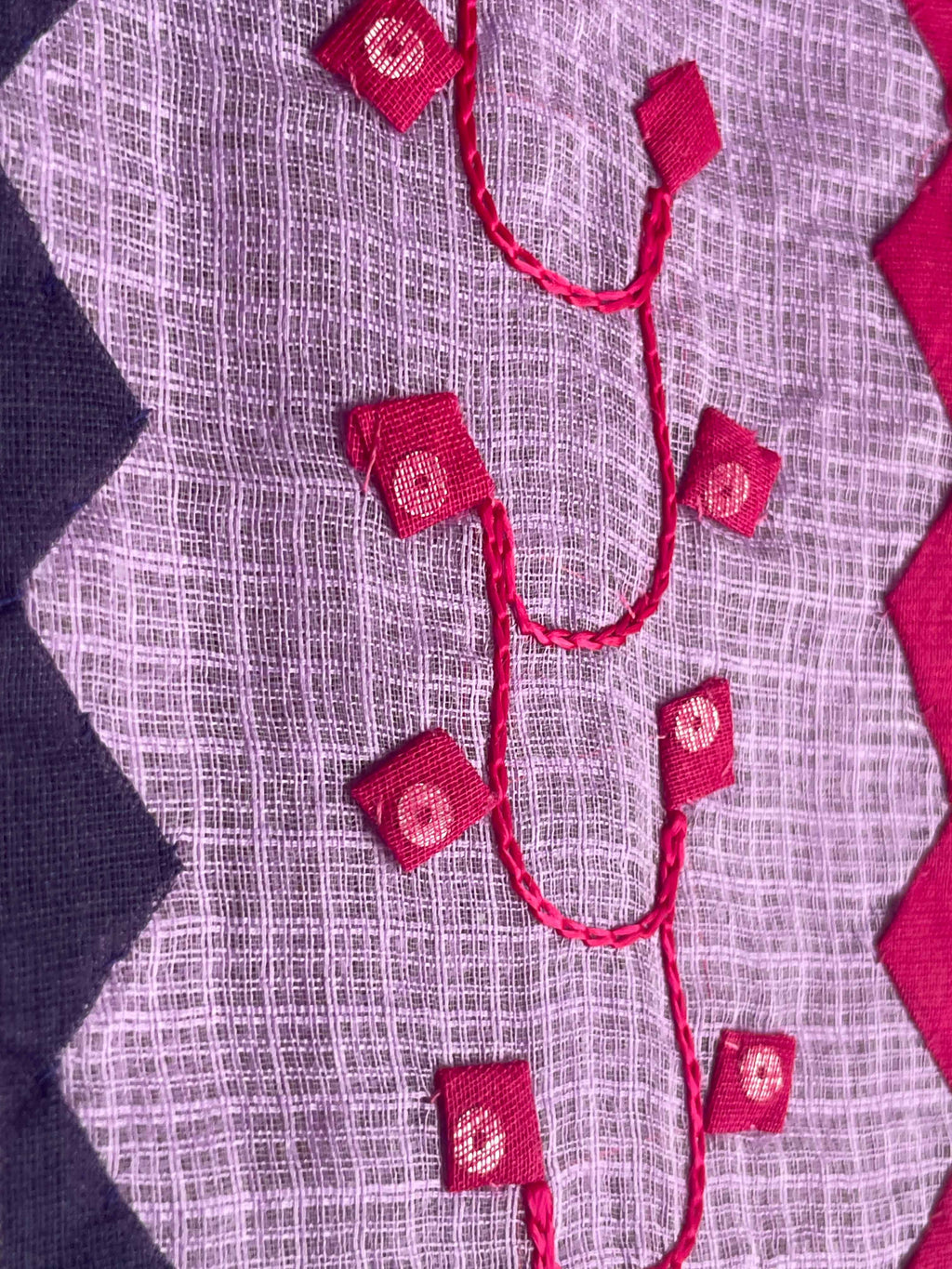 Purple Suit with black and red khikari work (Patchkari Edition)