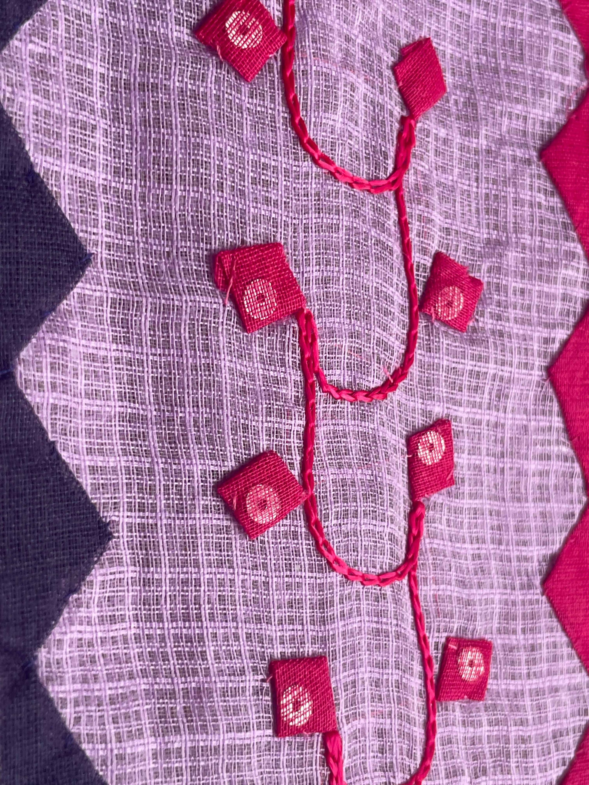Purple Suit with black and red khikari work (Patchkari Edition)