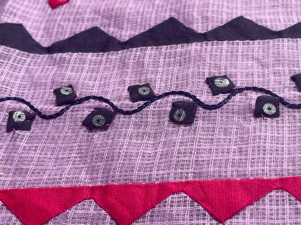 Purple Suit with black and red khikari work (Patchkari Edition)