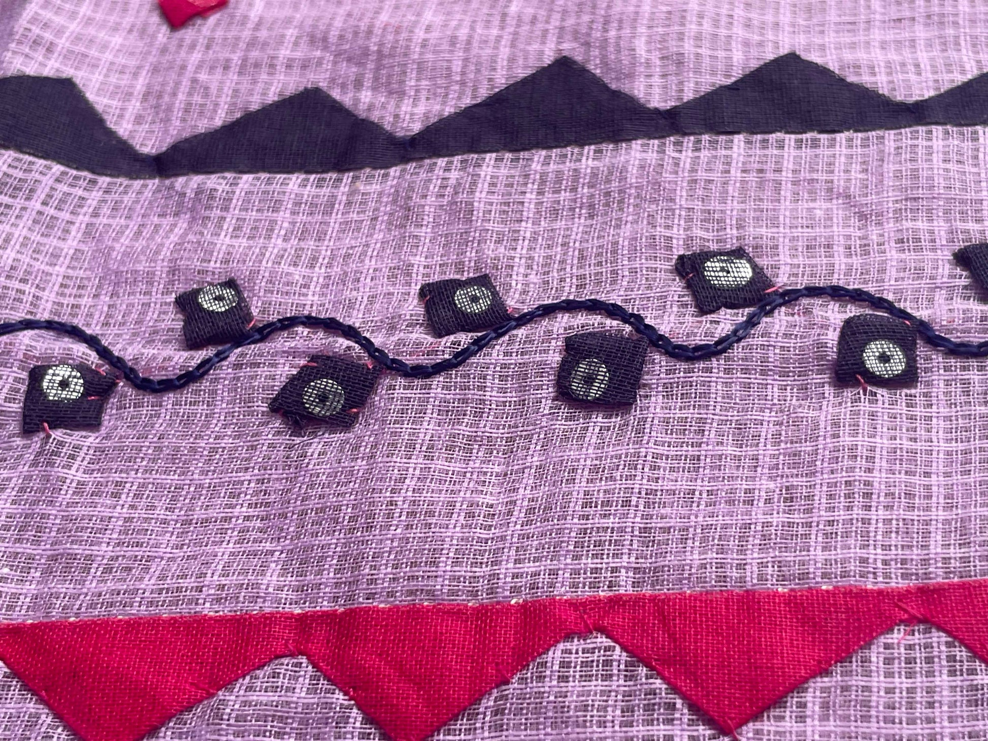 Purple Suit with black and red khikari work (Patchkari Edition)