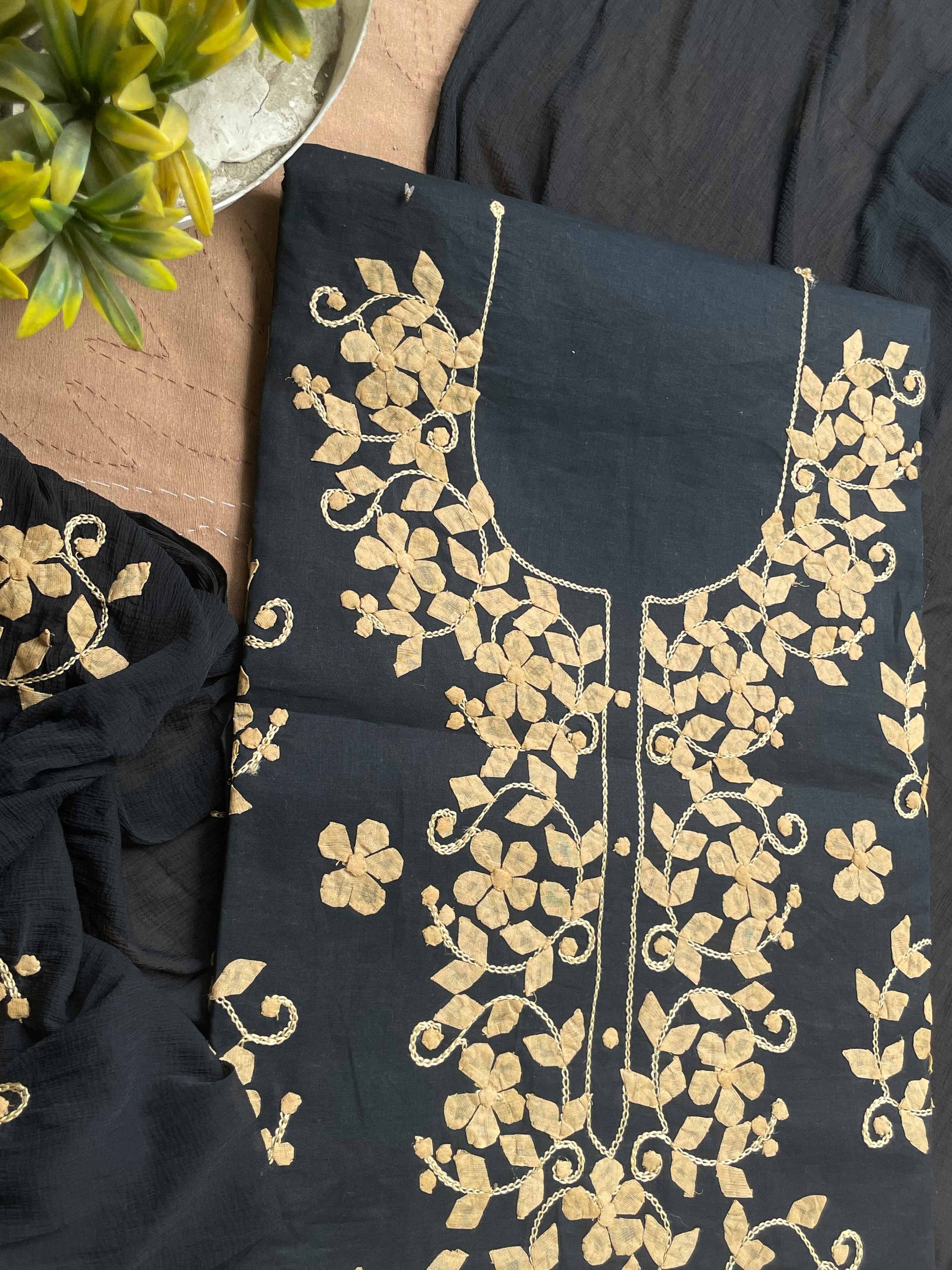 Black Suit with golden leafs (Patchkari Edition)