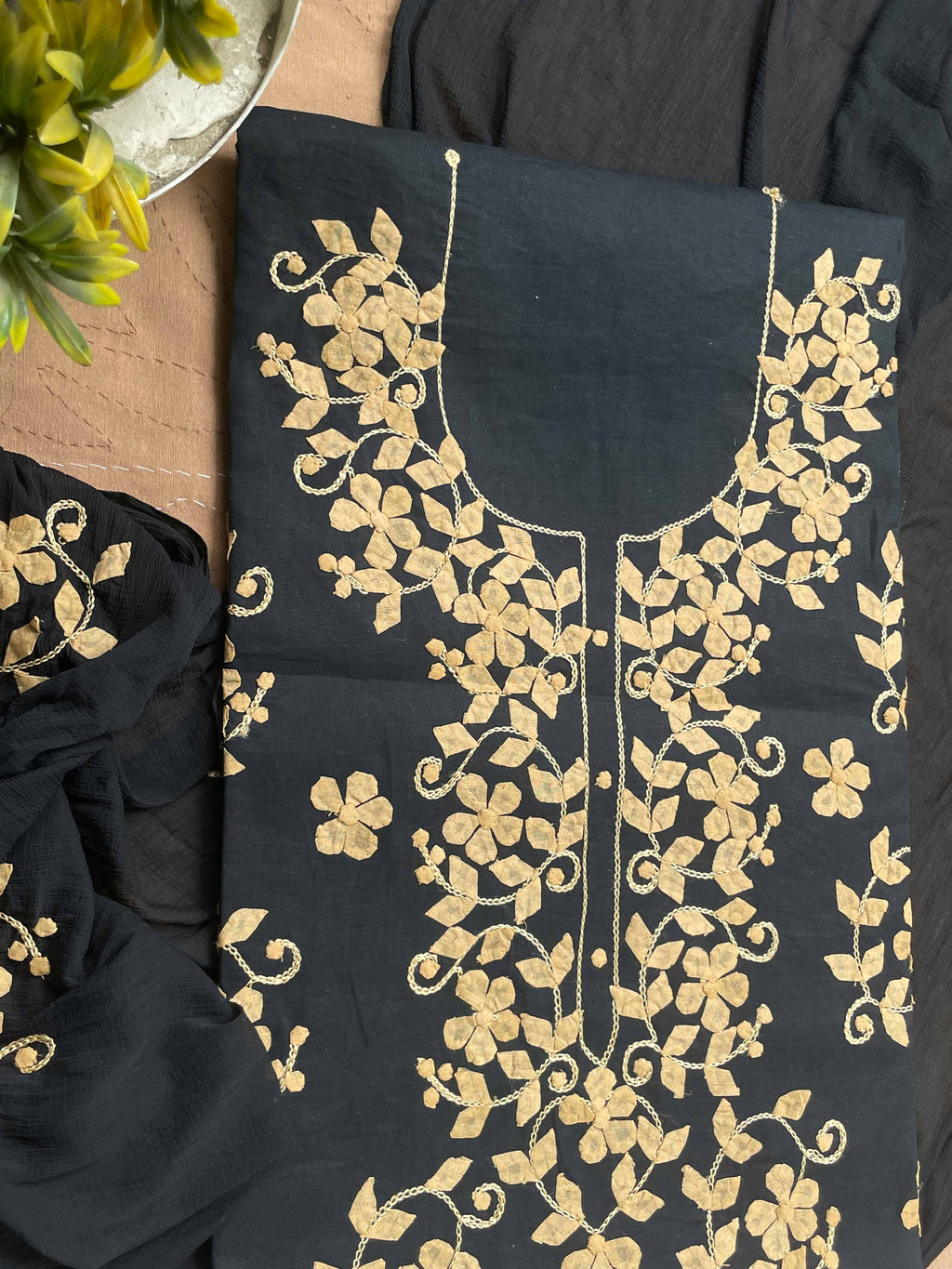 Black Suit with golden leafs (Patchkari Edition)