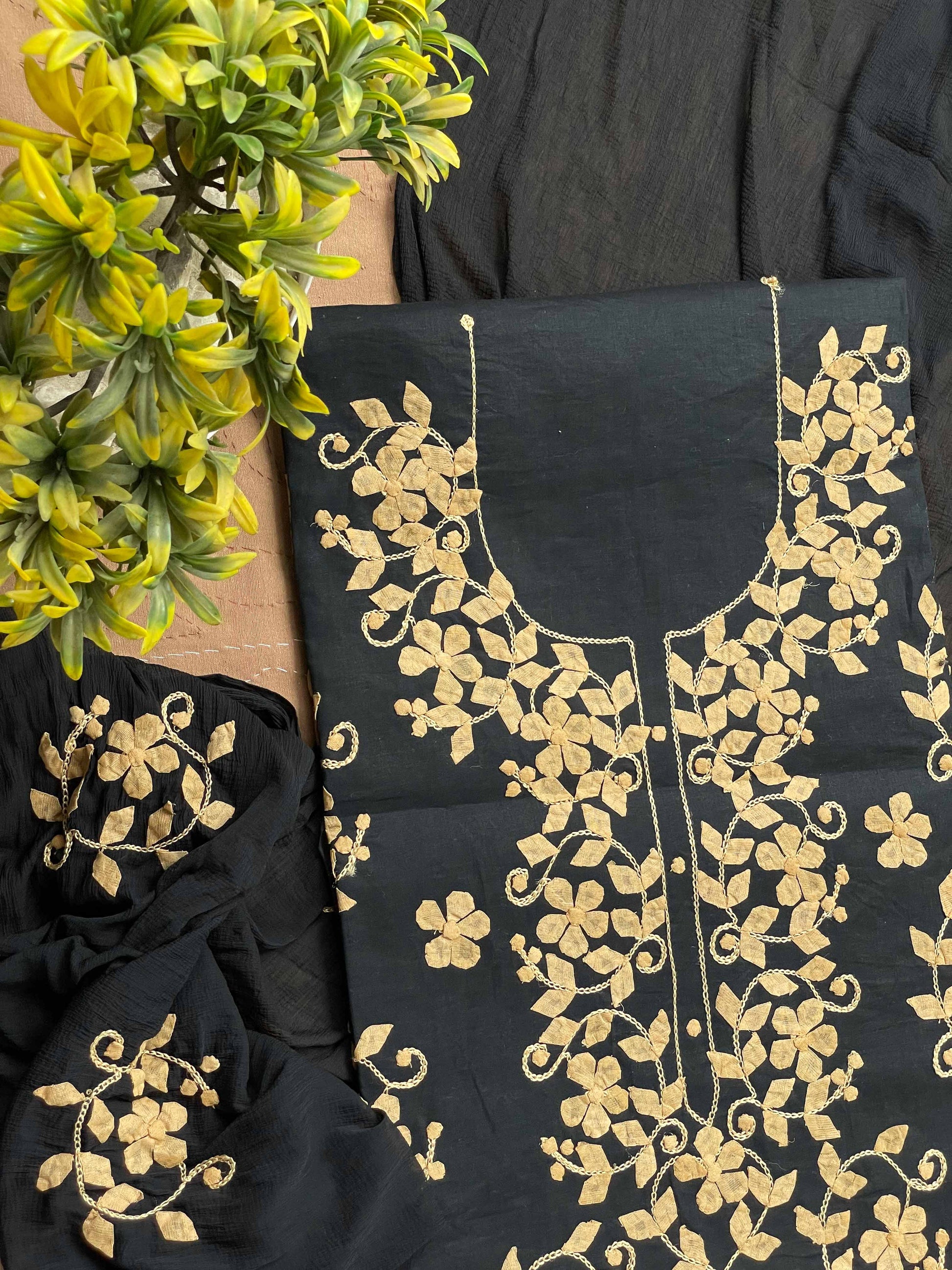 Black Suit with golden leafs (Patchkari Edition)