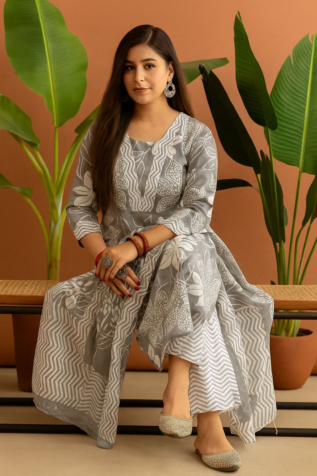 Casual wear Cotton Suit With Straight Pant And Dupatta